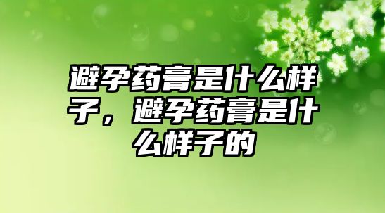 避孕藥膏是什么樣子，避孕藥膏是什么樣子的