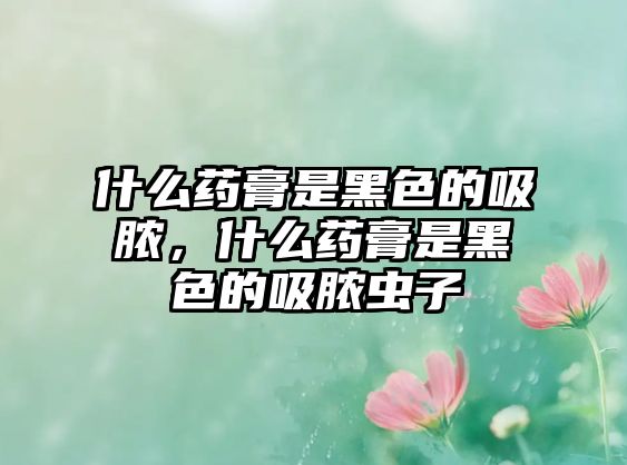 什么藥膏是黑色的吸膿，什么藥膏是黑色的吸膿蟲子