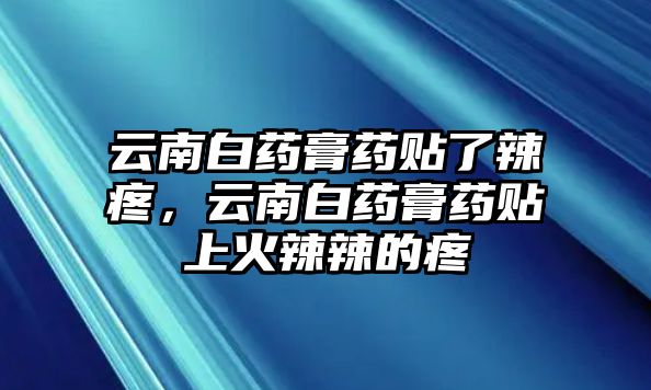 云南白藥膏藥貼了辣疼，云南白藥膏藥貼上火辣辣的疼